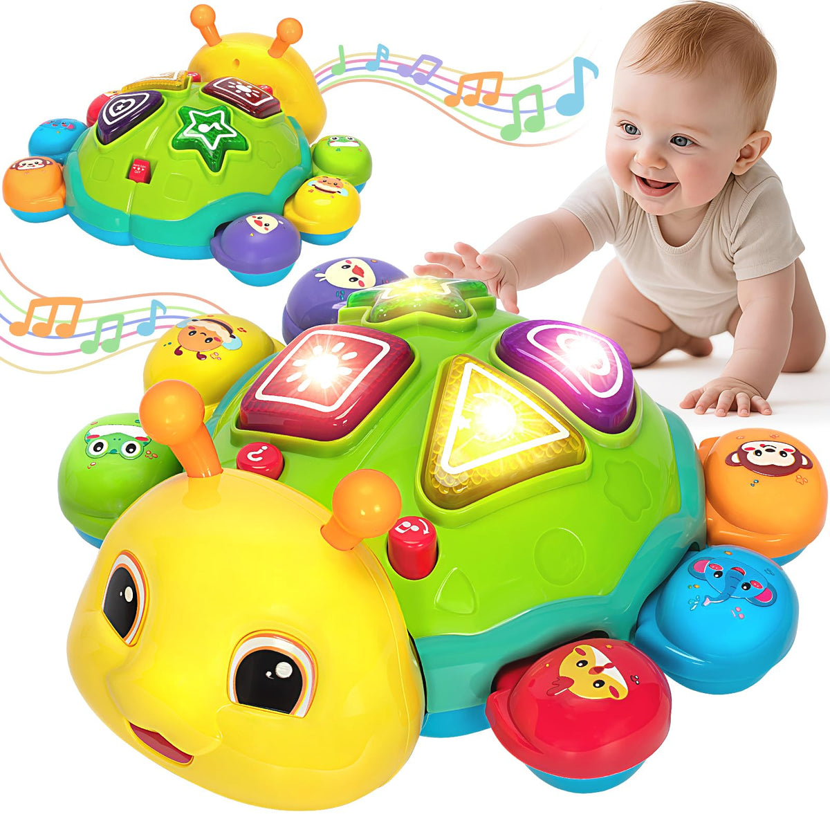 GMAOPHY baby crawling ladybug toy with music encourages movement and exploration.