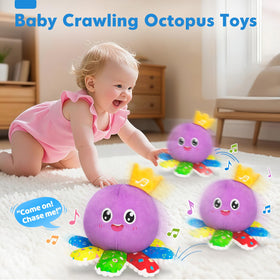 GMAOPHY baby octopus toy side view highlights safe, plush texture for cuddling.