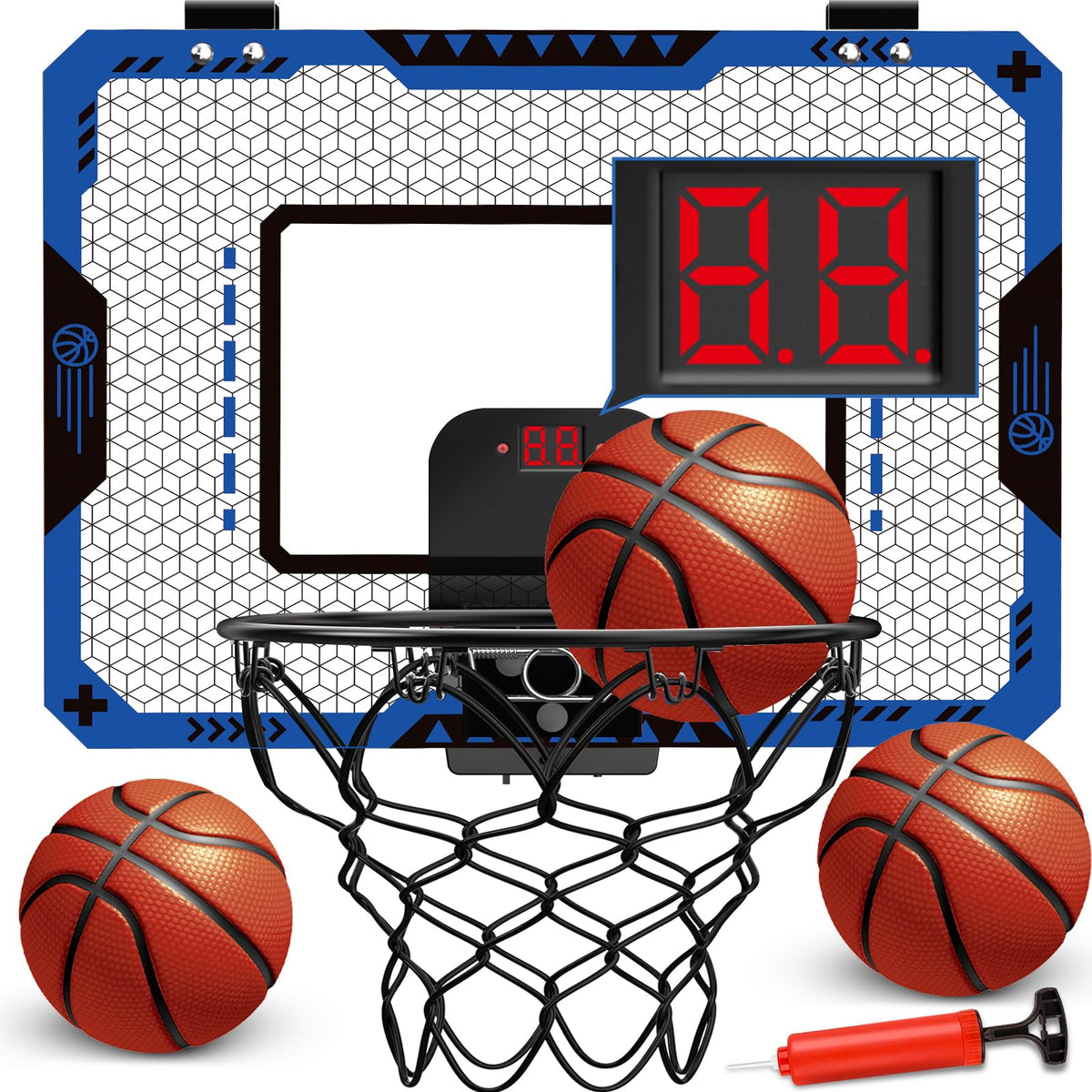 GMAOPHY basketball hoop over the door with scoreboard for quick, fun play.
