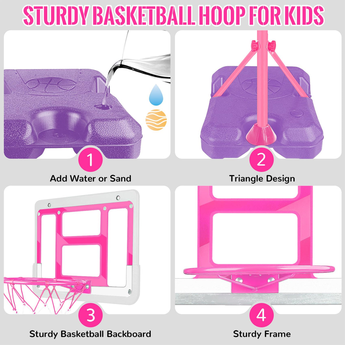 GMAOPHY rim and net on pink hoop for authentic feel