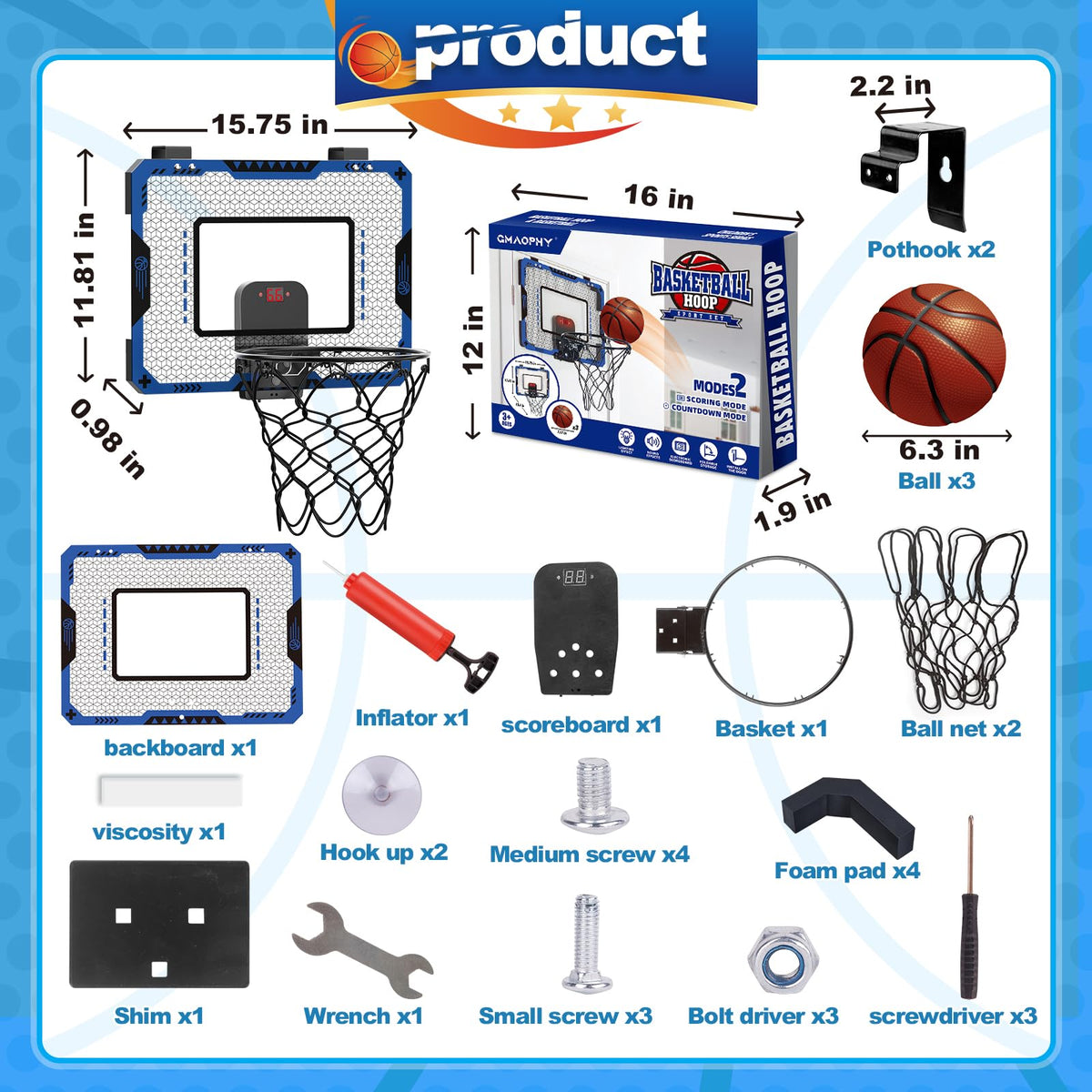 GMAOPHY indoor basketball for family fun and active breaks.