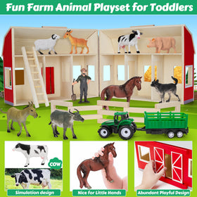 GMAOPHY farm animals detail set—realistic figures for storytelling and learning colors