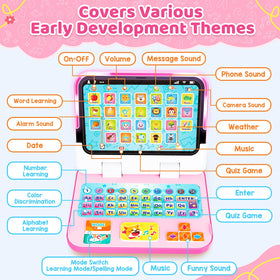 GMAOPHY gift-ready toddler learning laptop—great for holidays and birthdays.