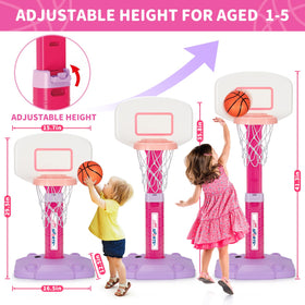 GMAOPHY height adjustable hoop in action for growing kids during playtime.