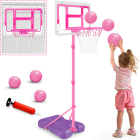 GMAOPHY pink stand basketball hoop setup for versatile indoor or outdoor play