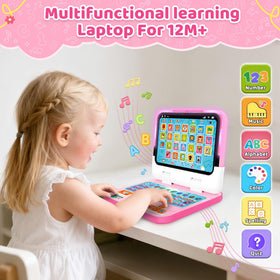 GMAOPHY laptop offers learning, spelling, quiz, and music modes to engage kids.