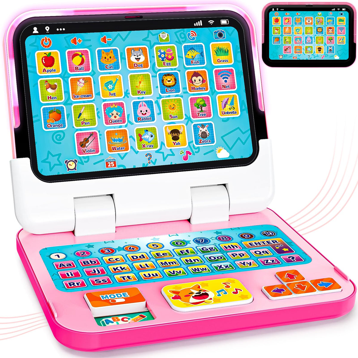 GMAOPHY 2-in-1 learning laptop with detachable base for versatile play.