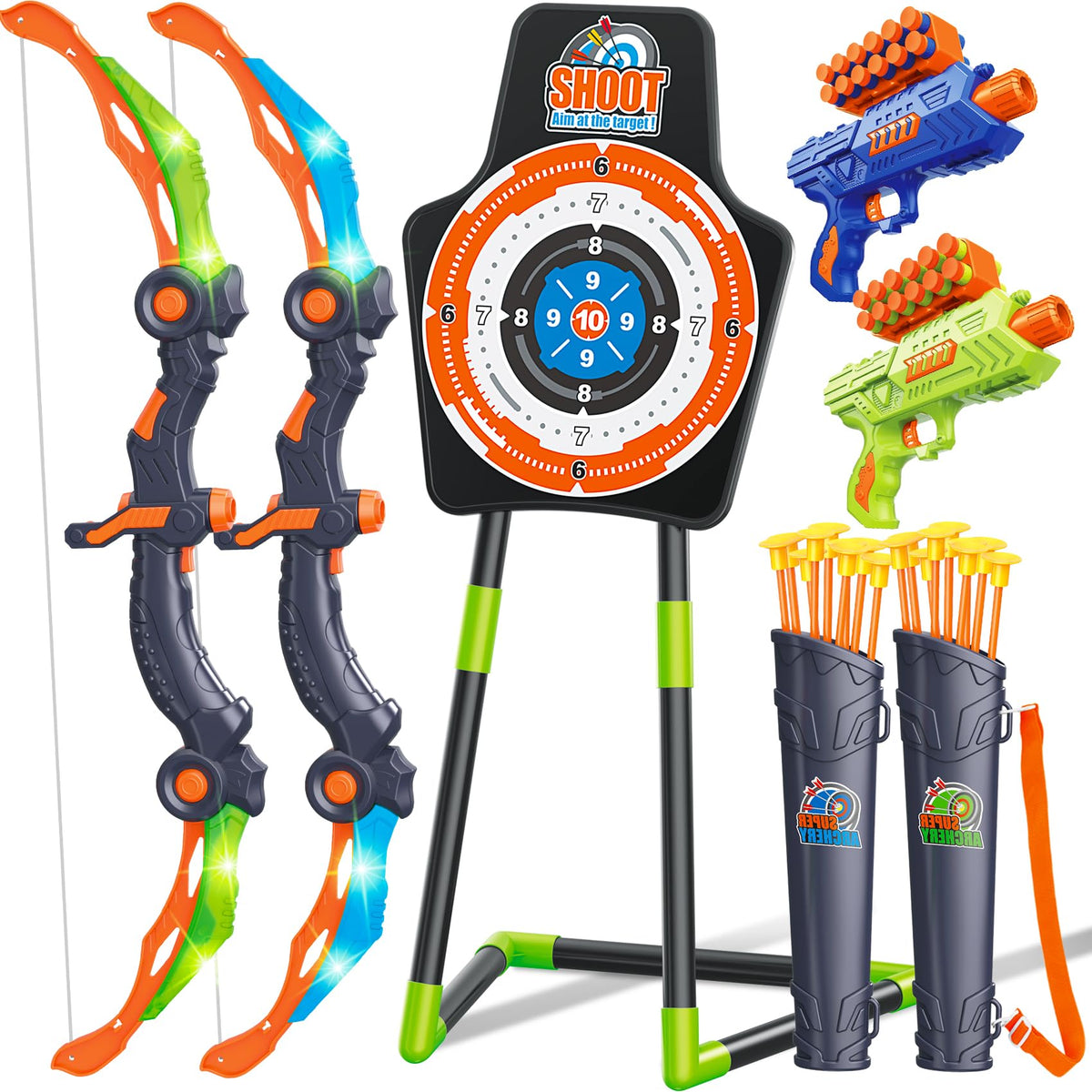 GMAOPHY LED light up archery bow for safe night play.