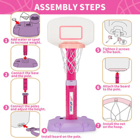 GMAOPHY poolside setup for outdoor play with a kid friendly hoop.
