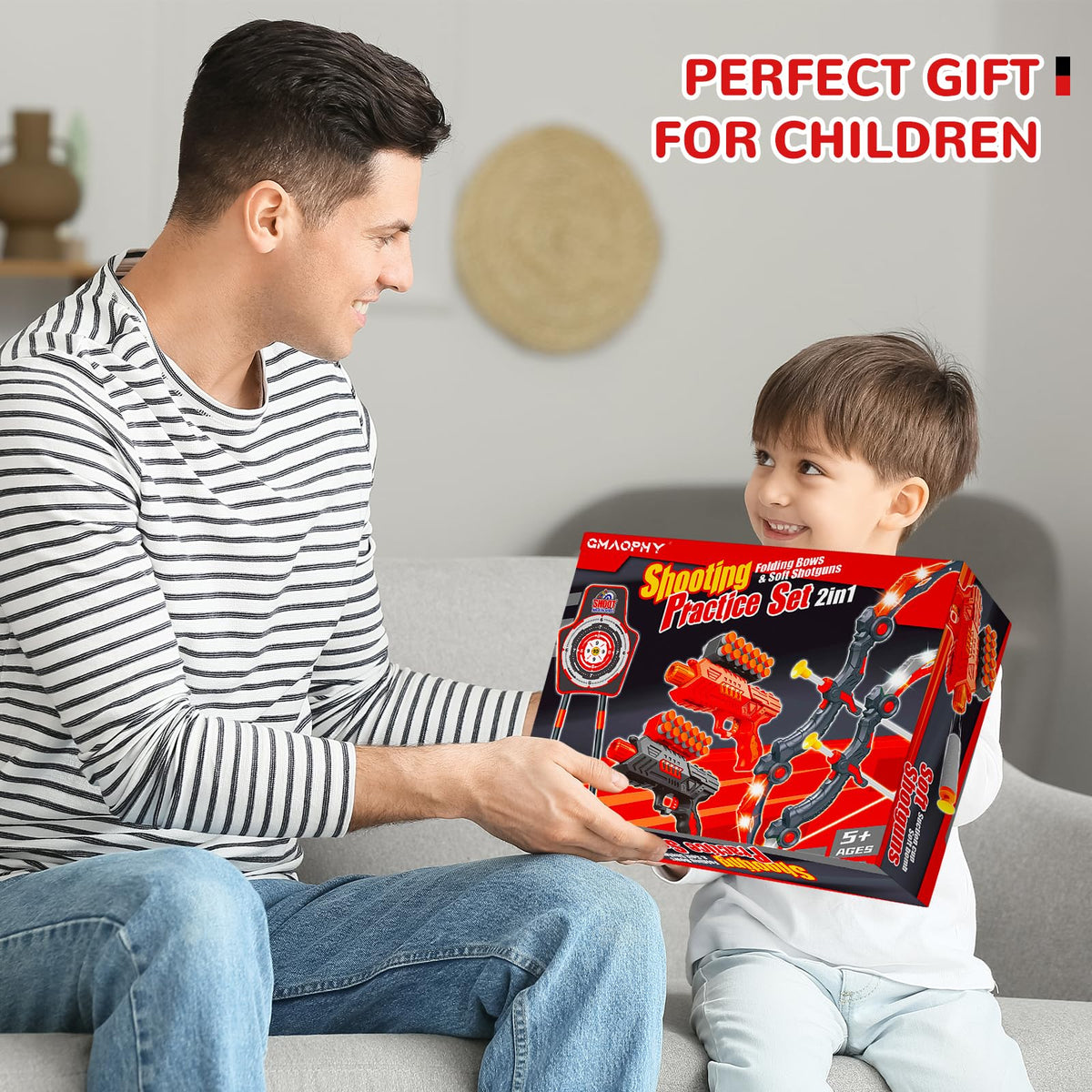 GMAOPHY quiver with strap keeps arrows handy for kids on the go.