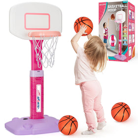 GMAOPHY toddler basketball hoop indoor pink with adjustable height to boost motor skills.