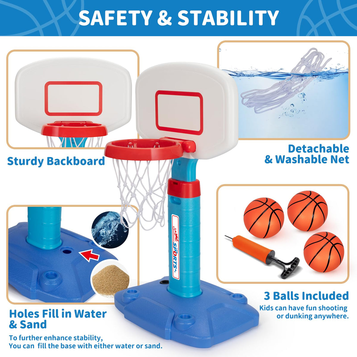 GMAOPHY toddler basketball hoop indoor lightweight and portable for easy relocation