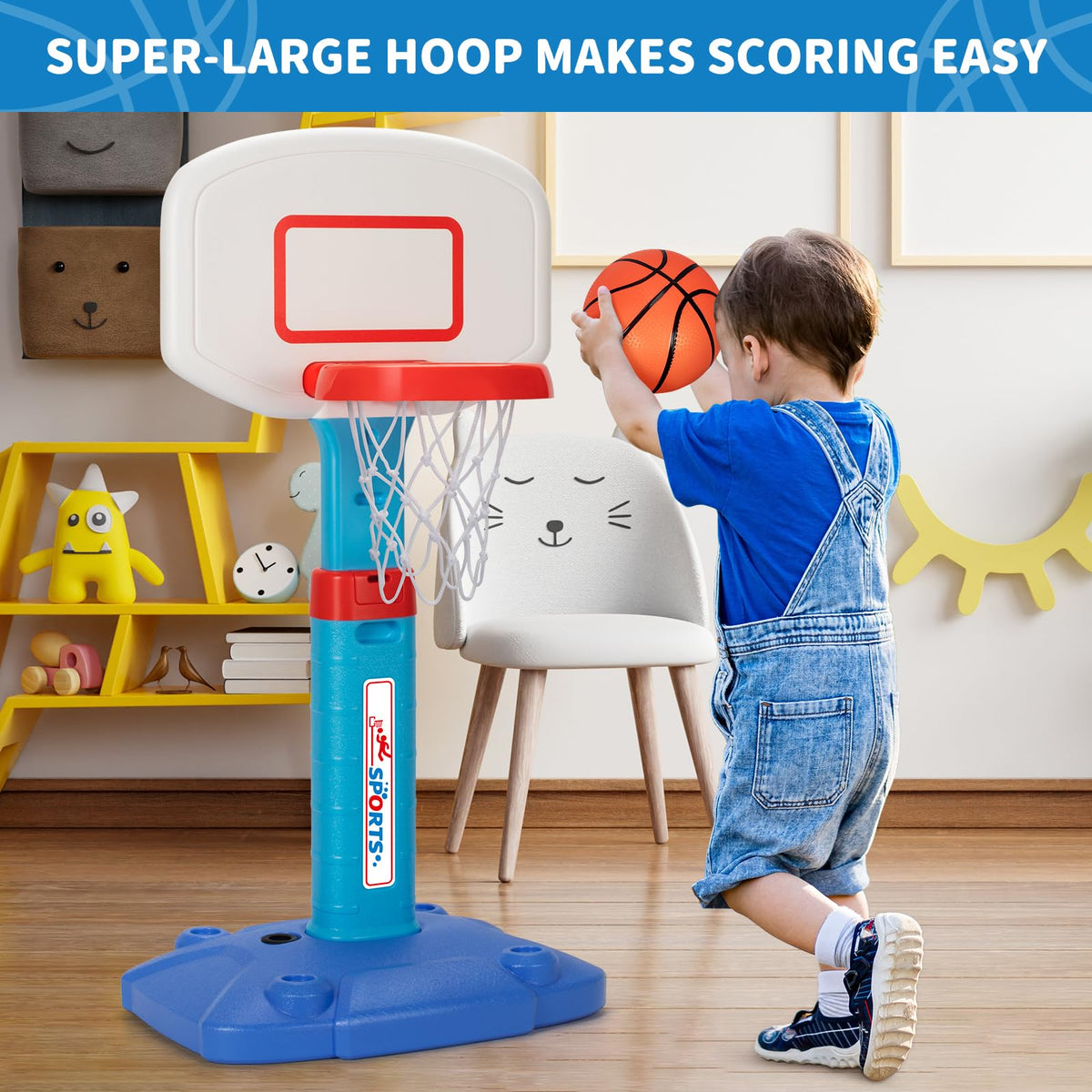 GMAOPHY toddler basketball hoop indoor, soft balls for safe gripping