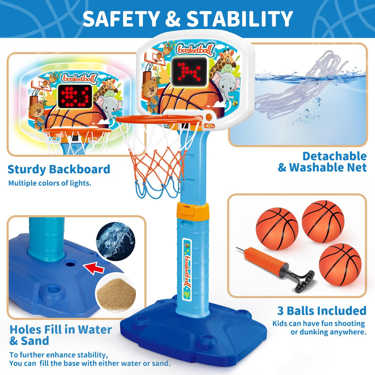 GMAOPHY compact, durable hoop supports safe, independent play