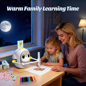 GMYGBY drawing robot accessories include color pencils and brushes for art projects.