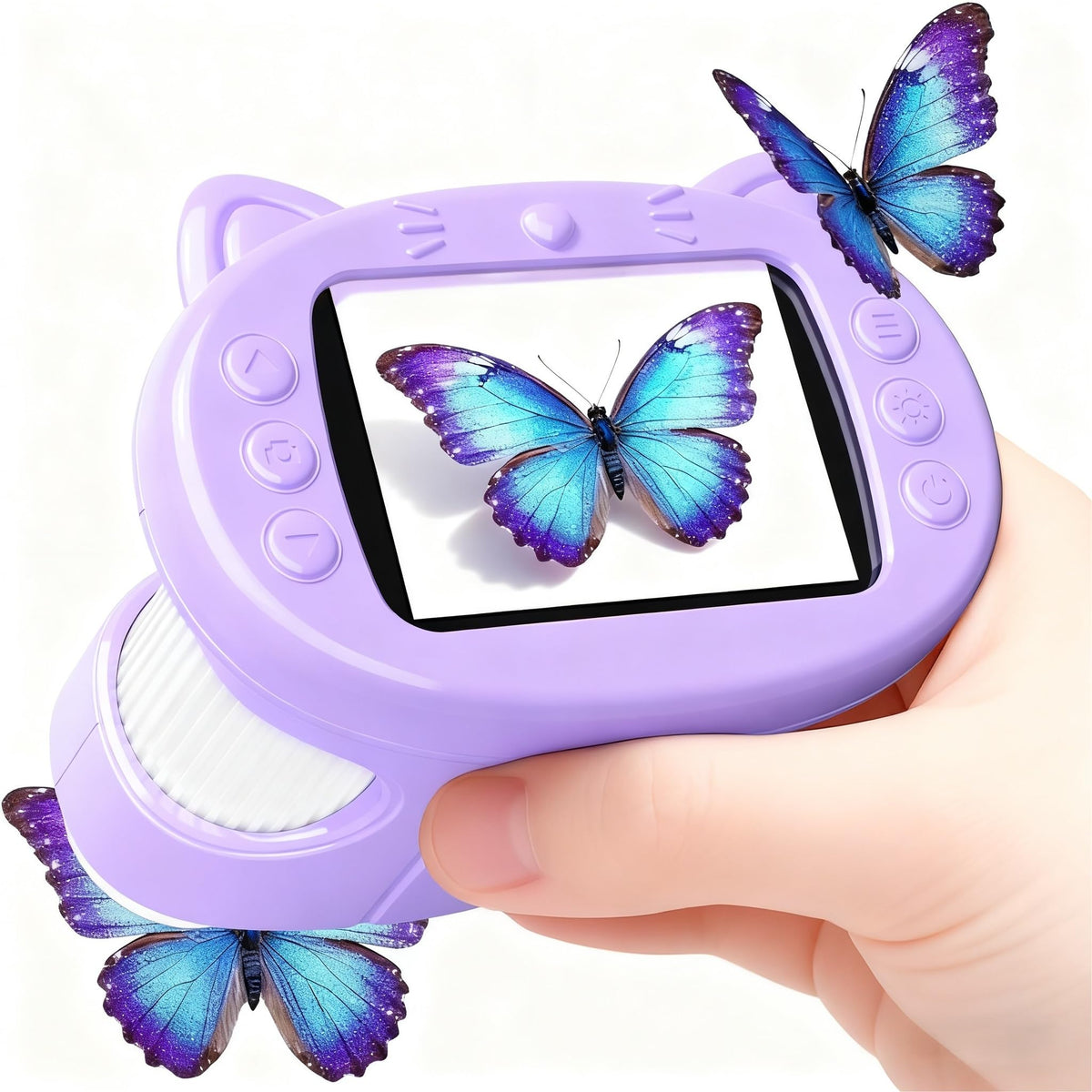 GMYGBY handheld microscope shows 1000x detail on a bright 2.4 inch screen for curious kids