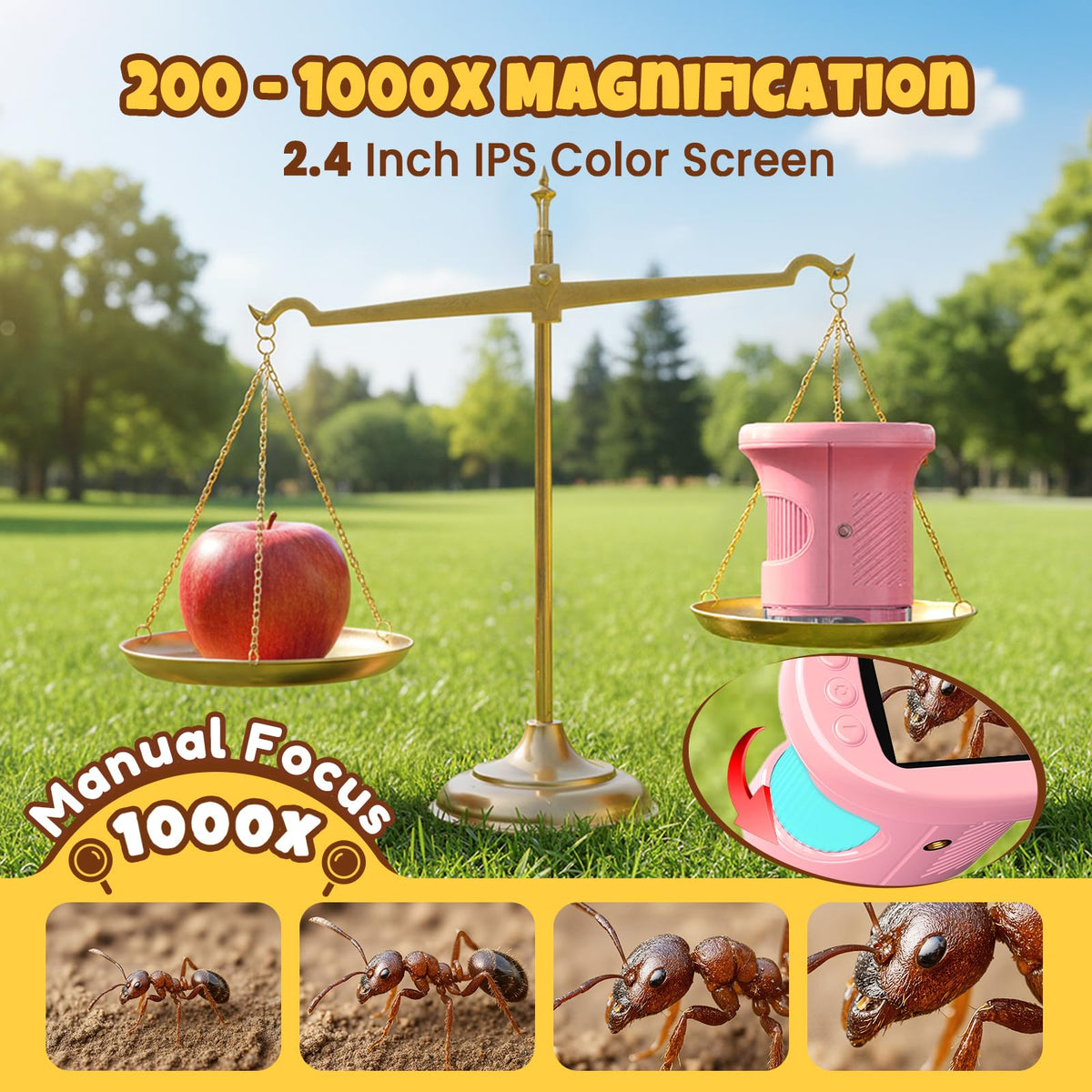 GMYGBY 2MP camera captures clear photos for science notebooks.