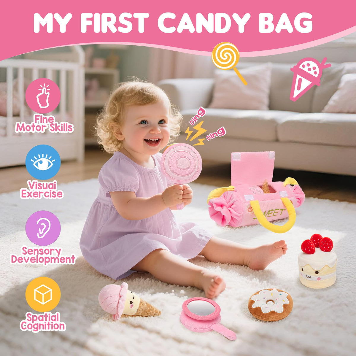 GNAYUIJ lollipop mirror, encourages self-discovery during sensory play.