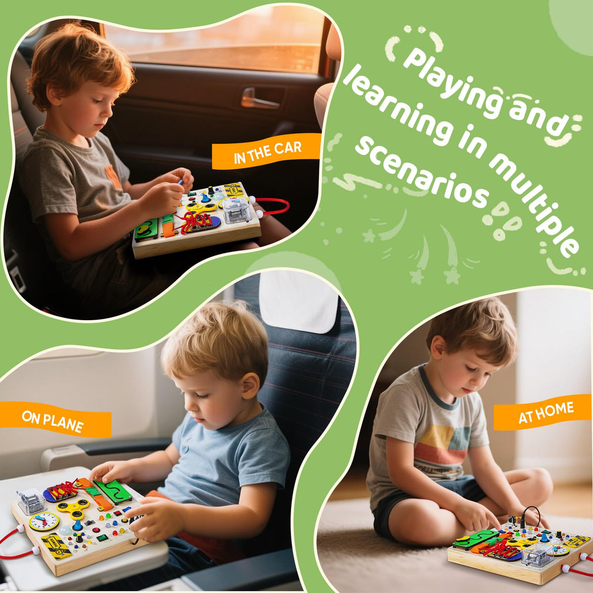 GNAYUIJ Busy Board supports fine motor skills through varied activities