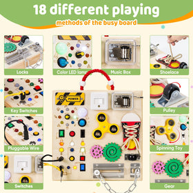 GNAYUIJ Busy Board music box excites imagination while engaging tactile exploration.