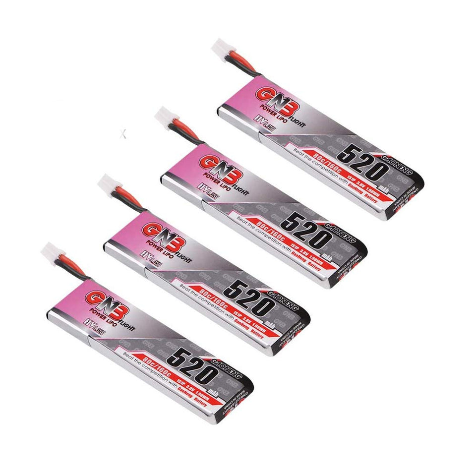 GNB 520mAh 1S HV battery, compact power for micro drones.