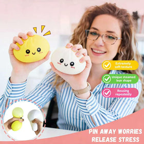 GNDA dumpling design close-up emphasizes realistic look and tactile satisfaction while squeezing