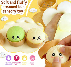 GNDA dumpling squishies in hand during use for concentration and calm