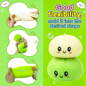 GNDA Dumpling Squishies Mystery Box opened showing tactile sensory squishies