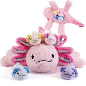 Gnomantic axolotl mommy with unzip belly ready for imaginative play