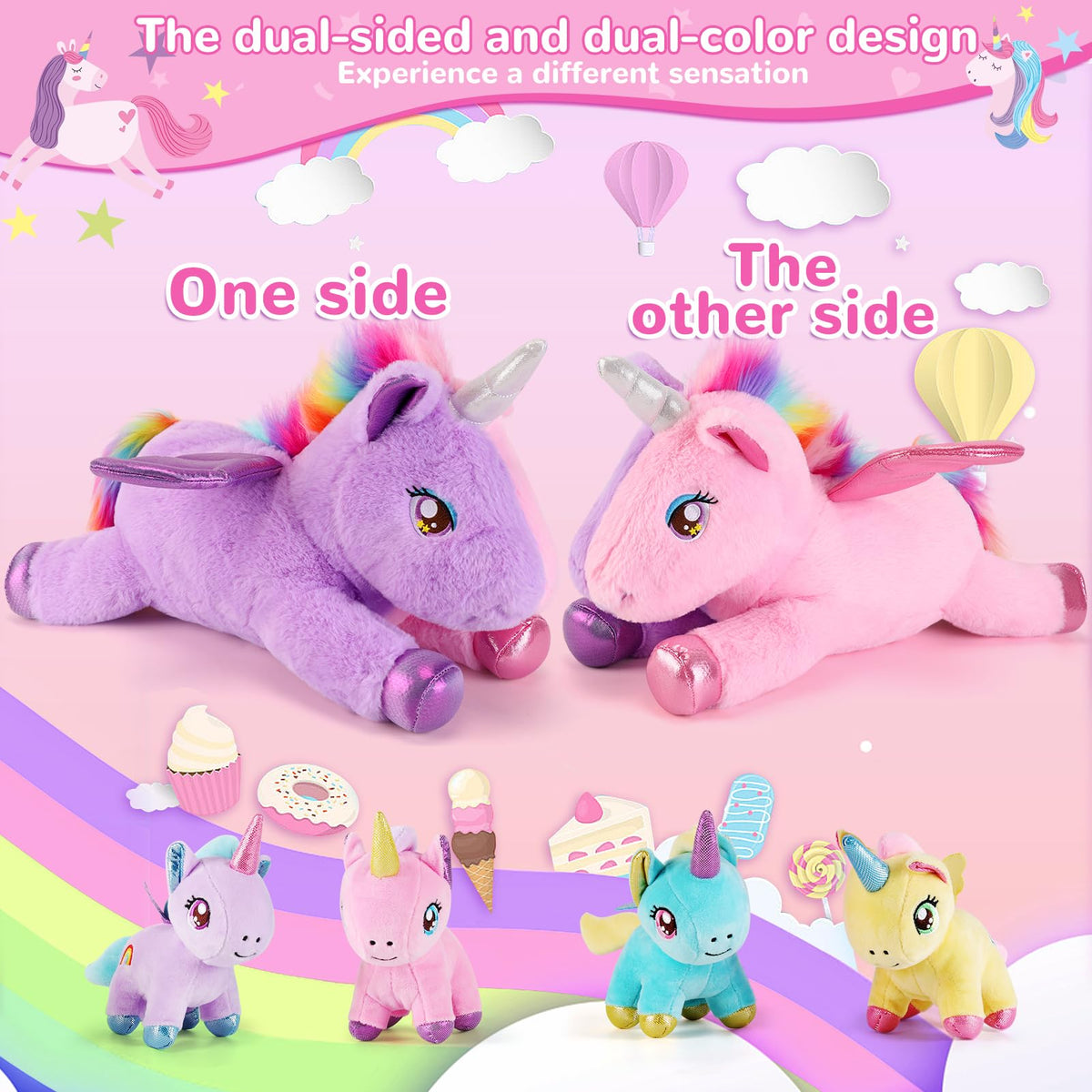 Gnomantic baby unicorn purple plush with wings sparks curiosity and joy.