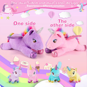Gnomantic baby unicorn purple plush with wings sparks curiosity and joy.