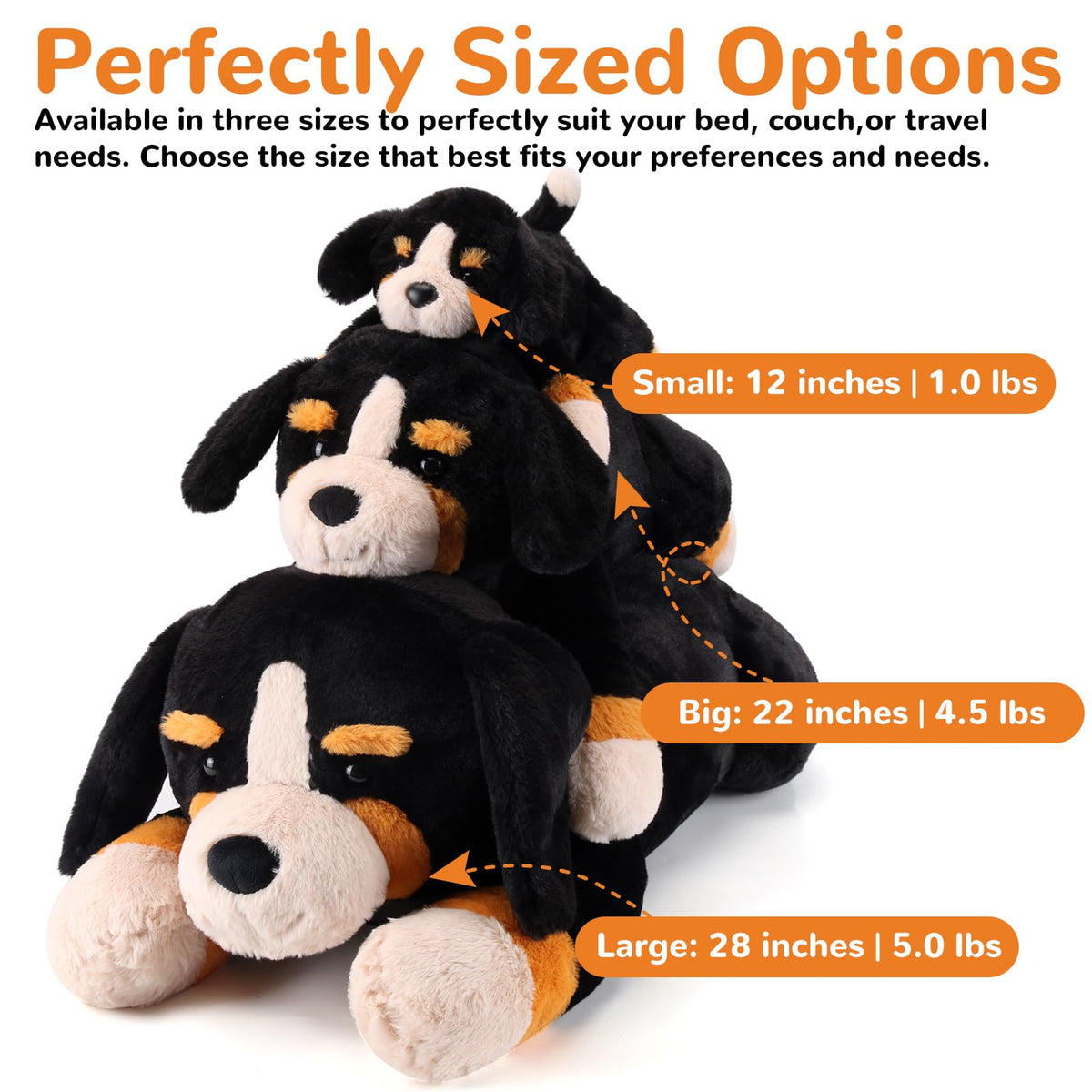 Gnomantic weighted Bernese plush in a snuggle pose for cozy moments