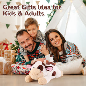 gnomantic cow weighted plush; soothing presence for night-time use by families.