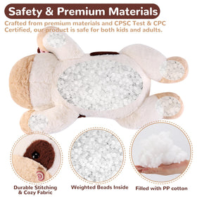 gnomantic cow weighted plush; 22-inch pillow-style cuddle toy for home decor.