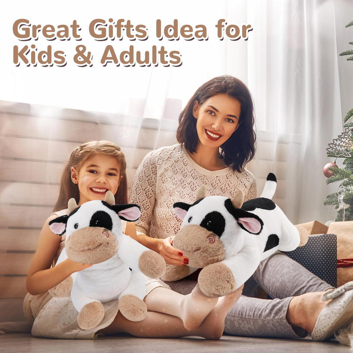 Gnomantic cow weighted stuffed animal gift packaging ready for gifting