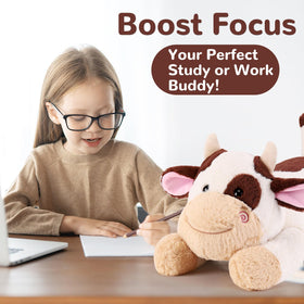gnomantic cow weighted stuffed animal; ideal gift for birthdays and holidays.