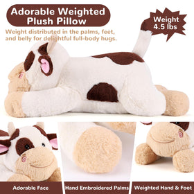 gnomantic cow weighted stuffed animal; sleep-support design for calm evenings.