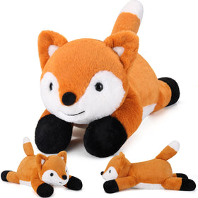 Gnomantic fox weighted stuffed animal, 22-inch cuddle companion for cozy evenings.