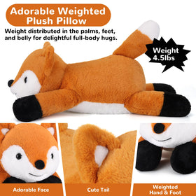 Gnomantic weighted fox plush for secure sleep and comforting pressure.
