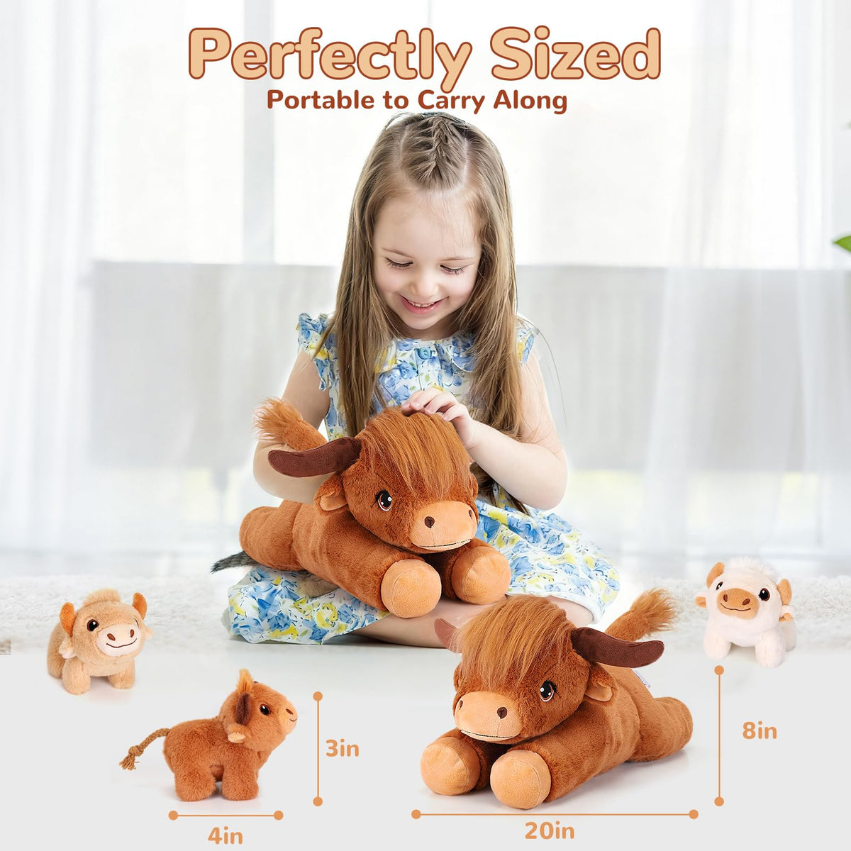 Gnomantic Highland Cow mommy at 17 inches, ideal travel companion