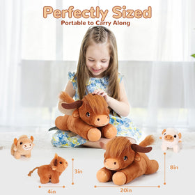 Gnomantic Highland Cow mommy at 17 inches, ideal travel companion