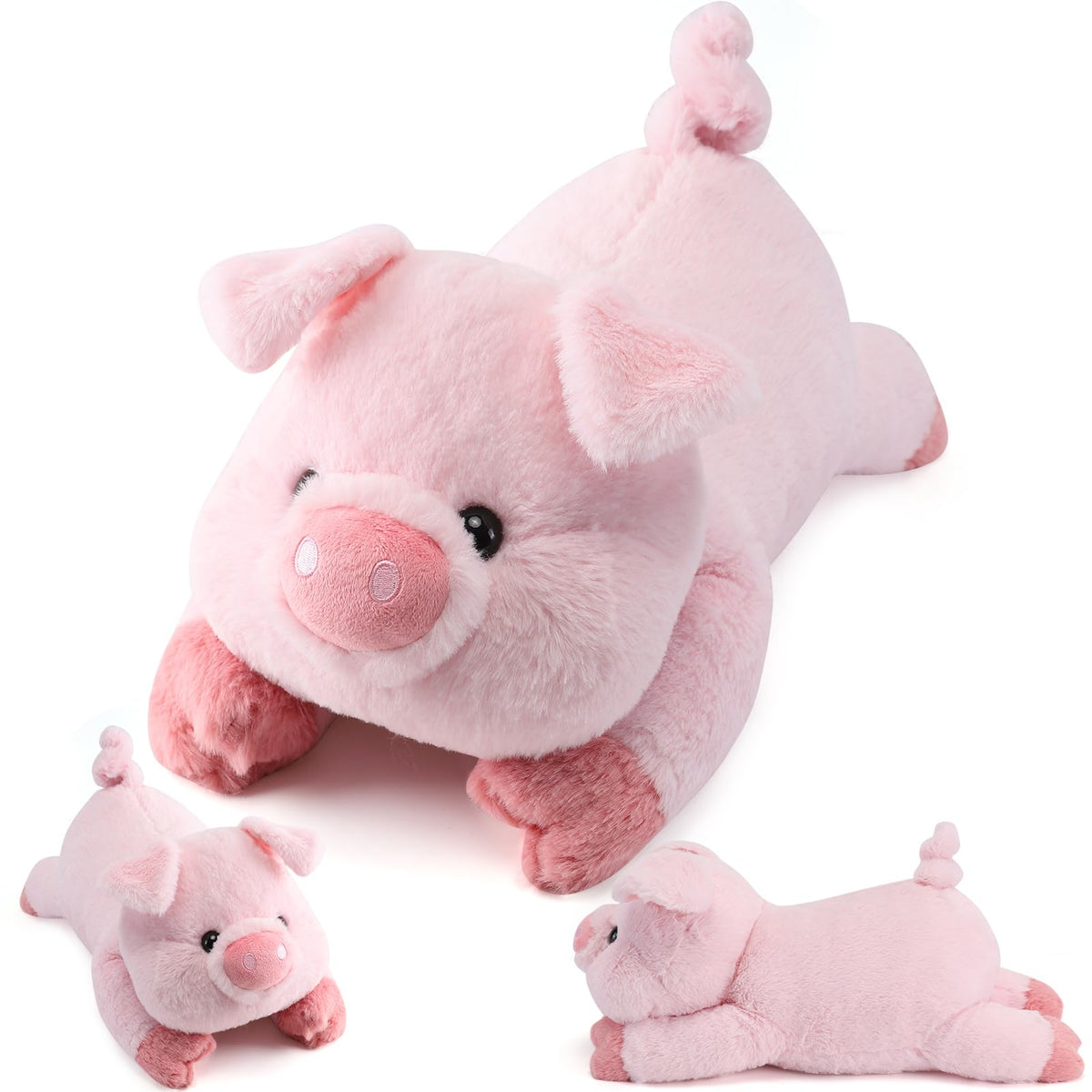Gnomantic pig weighted stuffed animal front view, ideal for cozy evenings