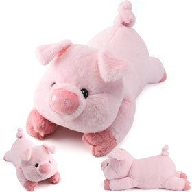 Gnomantic pig weighted stuffed animal front view, ideal for cozy evenings