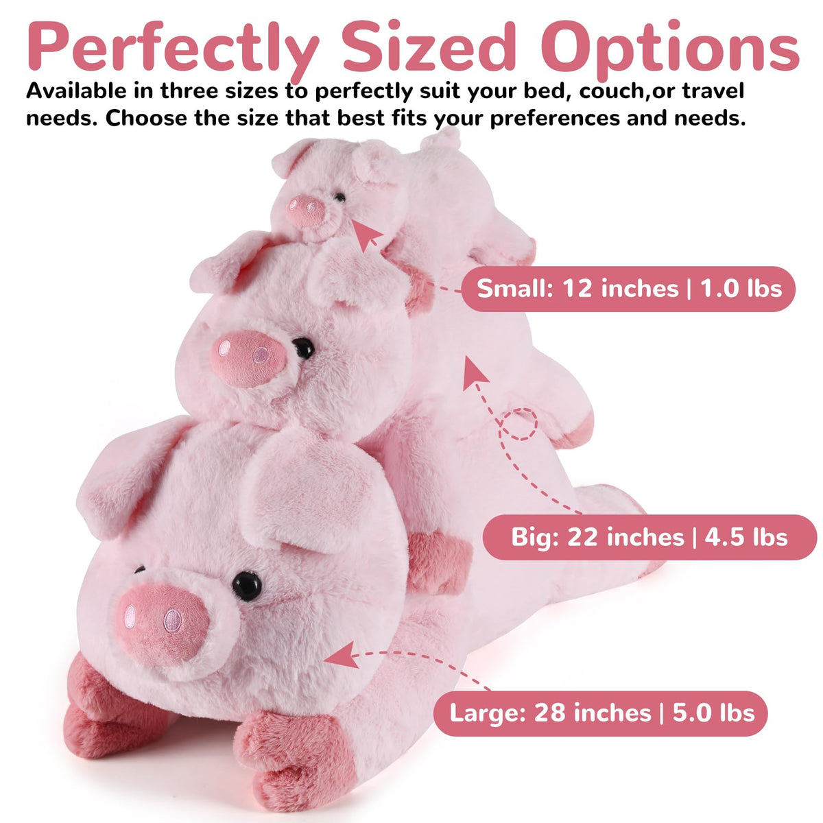 Gnomantic pig weighted stuffed animal gift idea for kids and adults