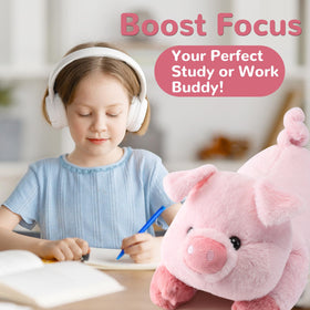 Gnomantic pig weighted stuffed animal shows security and softness at night