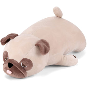 Gnomantic pug weighted plush, 21-inch, a cozy bedtime companion with comforting weight.