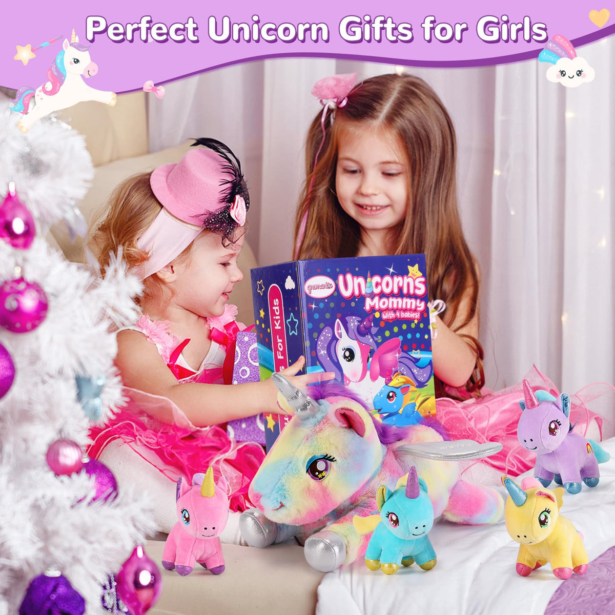 Gnomantic safety-tested soft plush unicorn family for worry-free playtime.