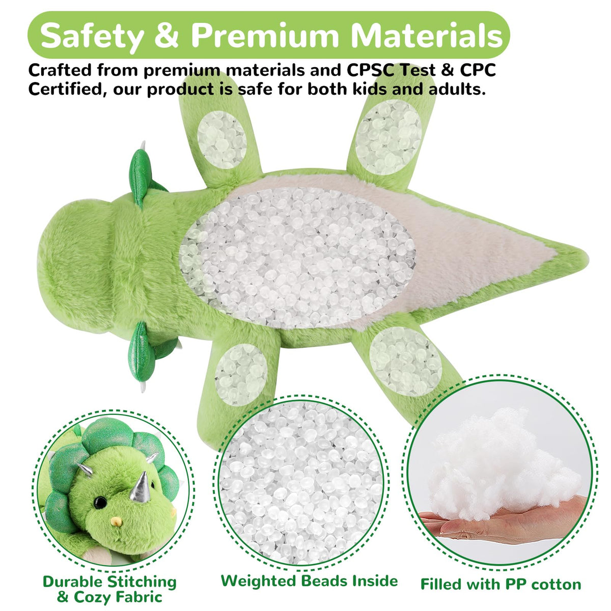 Large Triceratops plush measuring 28 inches for versatile use.
