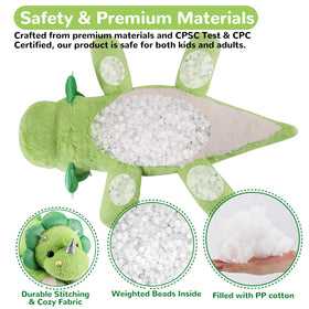 Large Triceratops plush measuring 28 inches for versatile use.