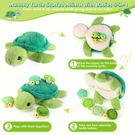 gnomantic baby turtle plush toys, tiny companions for cuddling and travel